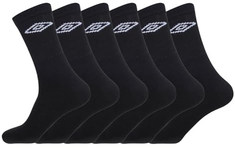 Umbro - Men's Sport Performance Socks (6 pair pack) (Black 9-12)