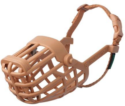 MUSELIÈRE PANIER BASKERVILLE CLASSIC - Laisse le chien boire/haleter, l’empêche de mordre/faire les poubelles, idéal pour les chiens à long museau, respirante, pour chiens de taille moyenne (Taille 6)