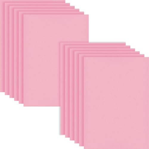 Styv filt 2 mm filtmatta, 12 stycken pysselfilt, 20 x 30 cm x 2 mm tjock filt för pyssel, filttygsrutor för gör-det-själv-projekt (filt rosa)