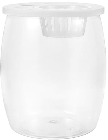 Supvox Transparentes Hydroponisches Aquarium Für Goldfische Tisch-Aquarium Drum-förmiger Pflanzbehälter Für Büro Und Ökologisches Deko-Element Für Pflanzen Und Fische