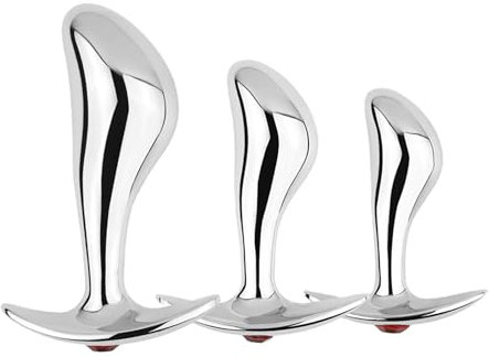 HXLXW Metall Analplug Set mit Kristall Diamant Sex Spielzeug Prostata Stimulator Buttplug mit Edelstein, SM Bondage Anal plug Butt Pluck SM Sexspielzeug für Frauen Männer Paare(M+L)