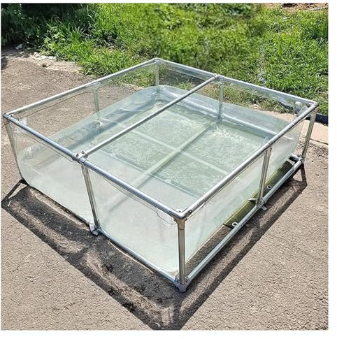 Pealihuy Étang de Piscine d'aquarium Transparent extérieur avec vanne de vidange, Piscine d'aquarium Hors Sol, réservoir de Stockage d'eau de Grande capacité pour étangs, réservoir Transparent de Poi