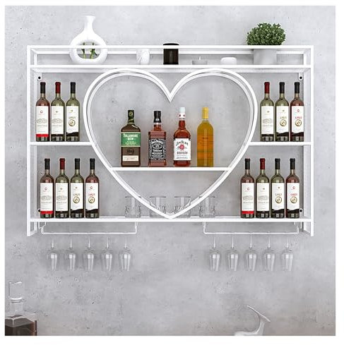 Weinregal Zur Wandmontage Moderne, Weinregal Wand, Flaschenhalter Wand, Hängender Flaschenhalter, Barregale Für Flaschen Wandregal Hängeregal, Weinflaschenhalter Für Küche, Wohnzimmer, Esszimmer(White