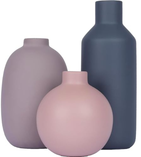3er-Set Morandi-Farben Mini-Vasen – Nordischer Stil Keramikvasen für Wohnkultur, Moderne Minimalistische Tischdekoration, Kleine Deko-Vasen für Wohnzimmer, Schlafzimmer, Büro, Regaldekoration