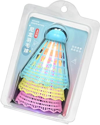LED Federbälle - Badmintonbälle mit LED-Beleuchtung | Hochelastisches Badminton | Buntes Badminton mit Elastizität | 3x buntes Badminton | LED Badminton Set | Gi Badminton