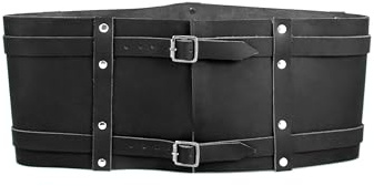 Leonardo Carbone® Unisex Breiter Wikingergürtel Joon - Ledergürtel Herren, Wikinger Kleidung Herren, Gürtel Damen, LARP-Kleidung, Karneval, Cosplay, Hobbit Kostüm - 100% Echtleder Schwarz