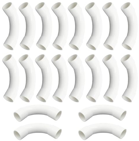 CATELL 20 Pezzi Tubo a Gomito a 90° per Tubo Elettrico, Curva di Raccordo 90° per Tubo Rigido Passacavi Raccordo Tubo PVC 20mm per Case Tubo Cantine Tetti Pareti Assemblaggio uso Generale