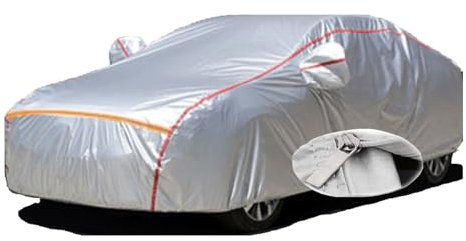 SMHIENNGJF Car Cover Waterproof Outdoor For Mini Classic 1997-2000, Full Car Cover Custom All Weather Protection Dustproof With Zipper And Windproof Rope(Silver)