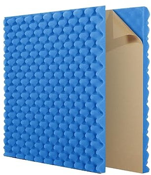 12 Pack Acoustic Foam Panels Self Adhesive Soundproof Wall Panels for Recording Studios Bedroom Offices Blue 50x50x5cm Noise Reduction and Absorption Padding