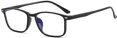 Suertree Blaulichtfilter Distanz Brille Leichte Kurzsichtige Brille Mode Myopia Brillen für Damen Herren Schwarz -0.5 Dioptrien