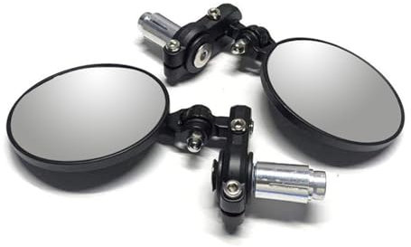 Lenkerendenspiegel 1 Paar Modifizierter Motorrad-Elektroauto-Universal-Klassiker-Retro-Klappspiegel Aus Aluminiumlegierung Mit Schwarzem Rundgriff Motorrad Spiegel