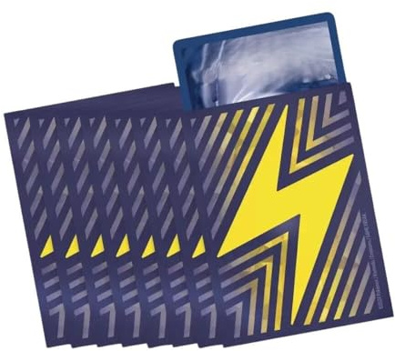 Pokemon Stormande Gnistor Elite Top Trainer Box Sleeves Matt fodral för kort, kortfodralpaket med 65 stycken, för samlarkortsspel med BB-Toy-Trades försändningsskydd (Tera Pikachu)