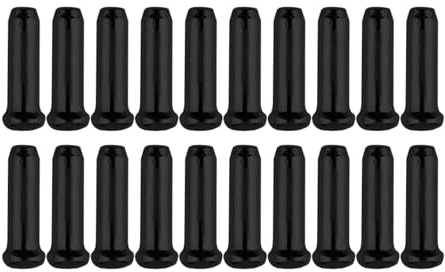 cyclingcolors 20x Tappi per Cavi Freno Cambio Bici Copertura per Terminale Fili Bicicletta Copri Estremità Filo Cappuccio Alluminio, nero