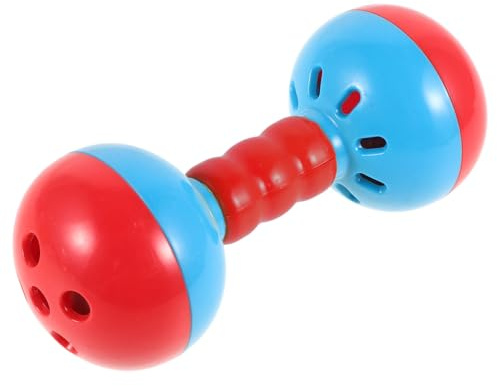 OFFSCH Handrassel mit Zwei Glöckchen für Junge Mädchen Doppelseitige Rassel aus Kunststoff als Musikspielzeug Geeignet für Neugeborene und Kleinkinder Zufällige Farbe