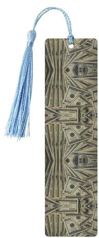 Us Dollar Money Lesezeichen aus Holz - Schöne doppelseitig bedruckte Lesezeichen aus hochwertigem Pappelholz für Bücher, Tagebücher & mehr