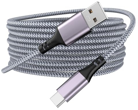 Extra Long USB C Charger Cable 5M,3A Braided PS5 Controller Charging Cable for PS5 DualSense Controller/Xbox Series X/S for Nintendo Switch,Samsung Galaxy S21/S20/S10,Note10 9 8