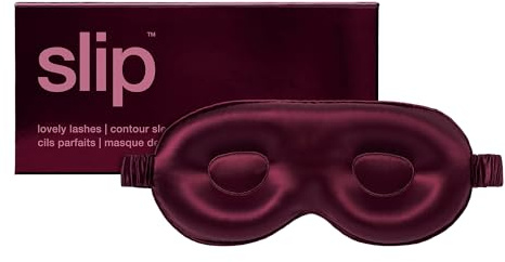 slip Maschera per dormire Crimson Contour | pura seta, 100% seta di gelso | Design sagomato per un blocco ottimale della luce e comfort | morbida, delicata sulla pelle, cinturino regolabile per una
