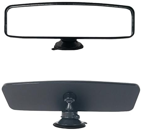 Rétroviseur de voiture universel 240 x 65 mm avec ventouse | Rétroviseur intérieur anti-éblouissement rotatif à 360° pour voitures, camions, camionnettes et véhicules tout-terrain
