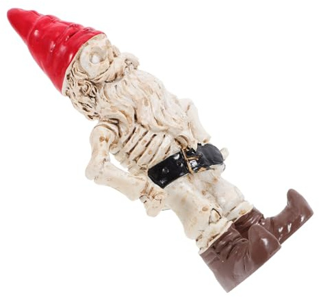 GALPADA Outdoor Resin Skeleton Statue Halloween Garden Ornament Spooky Horror Gnome Decor for Indoor Festive Halloween Decoration with Lifelike Craftsmanship