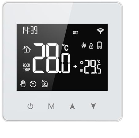 Tidevib Batteriebetriebenes Thermostat für TechLife für Tuya für ZigBee mit Touch-Tasten für Heimklimatisierung, Temperatureinstellungen