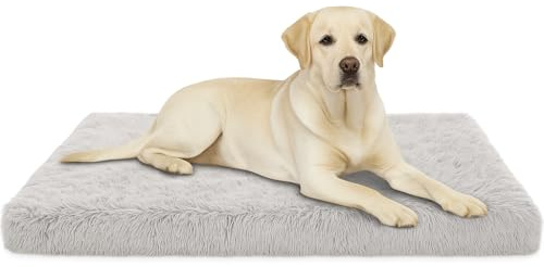 Odolplusz Hundebett Grosse Hunde, Waschbar Hundekissen flauschig 120x80x10cm | Haustierbett Hundematratze (Weiss)