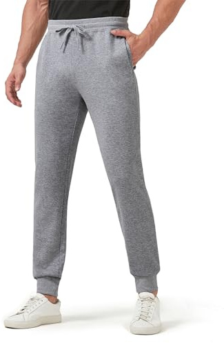 Zylioo Extra långa träningsbyxor för män långa svarta träningsbyxor långa 34-36 innersöm joggingbyxor hög storlek, Grå, XL Extra Tall