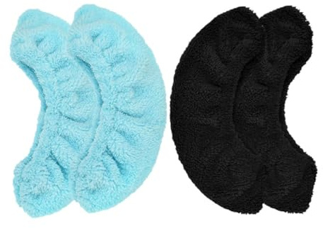 BUGUUYO 2 Paare Elastische Flauschige Eislaufschlittschuh kufenschoner Praktische Kufenstrumpfe für Mädchen und Jungen Schützen Kufen vor Rost Absplittern und Beschädigungen Schwarz und