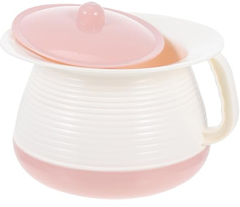 GOOHOCHY Urinoir Portable Couvercle et Poignée Antidérapante Pot de Chambre pour Garçon et Filles Personnes Âgées Solide Léger Compact 21 X 185 X 14 CM Rose