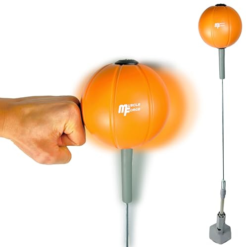 MuscleForge Punching Reflex Ball med Sugkopp, Justerbar Höjd 139–154 cm, Stående Boxningssäck för Hastighetsträning, Reflex och koordination hemma, Punching Ball Boxning