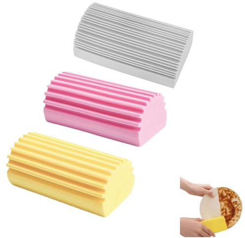 Spugna Antipolvere,3 Pcs Spugna Damp Duster Antipolvere Riutilizzabile Spugne Magica Cattura Polvere Pulizia Profonda Gomma Magica per Macchie per Pulizia di Vetro Persiane Battiscopa Termosifoni