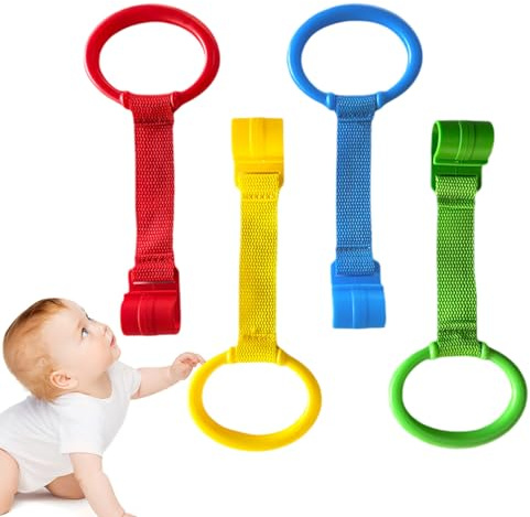 Anneaux De Traction Pour Berceau Ďe Bébé | Stand Up Ŕings | Anneau Đe Suspension Multicolore, 4 Pièces, Assistant D́e Marche, D̄e Ḿarche Ṕour Aider Les Nourrissons Et Ļes Tout-petits, Outil D'e