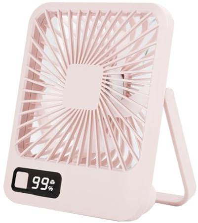 LIYJTK Ventilador de escritorio USB, 5 modos de velocidad, ventilador de escritorio pequeño portátil ultrasilencioso, carga USB para la escuela de oficina familiar (rosa)