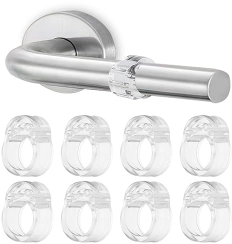 8 Pezzi Paracolpi per Maniglia Porta Trasparenti, Fermaporta in PVC Anti-urto per Porte e Finestre, Fermaporta Maniglia e Ferma Anello, Protezione per Pareti