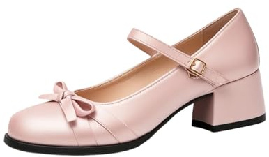 Slingpumps - Zapatos de tacón alto para mujer, elegantes zapatos de tacón grueso, zapatos de tacón grueso para mujer, zapatos de baile cómodos y festivos, zapatos de pie anchos para mujer, Rosa., 35