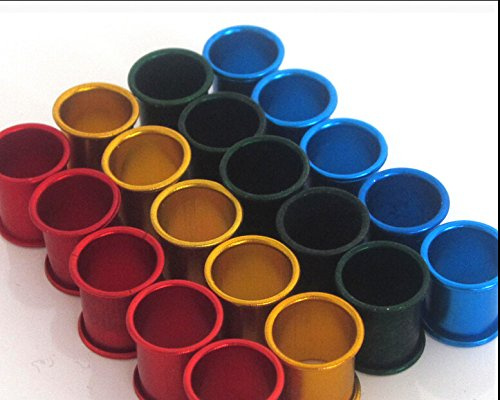 30pcs top Red/Blue/red/Mixed Color Aluminum Pigeon Rings Racing Leg Bands for Birds (red)