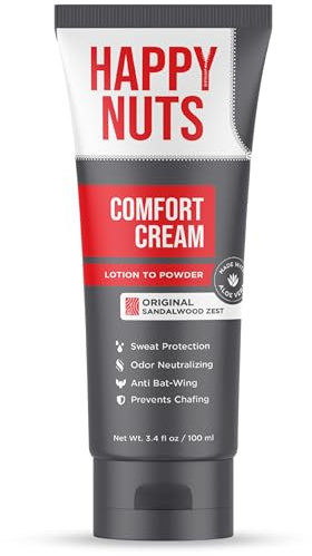 Happy Nuts Comfort Cream Deodorant For Men: Anti-Chafing Sweat Defense, Odor Control, Aluminum-Free Mens Deodorant & Hygiene Products for Men's Private Parts