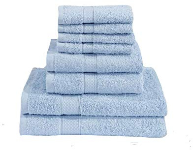 BEACH TOWELS - Bath Sheet - 100% Pure NATURAL COTTON – Authentic Egyptian Towels – 5 Thread Yarn, Flossy Design – Flossy Design – Beach Towels– 600gsm (Baby Blue, Bath Sheet / Beach Towel)