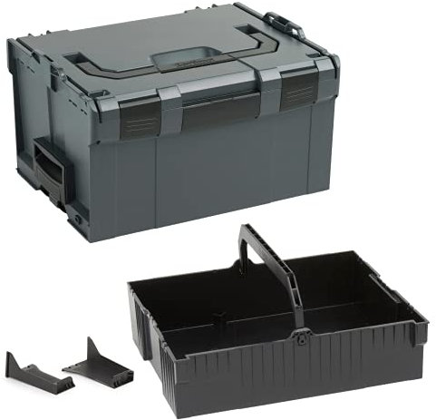 L-BOXX 238 misura 3 antracite | con inserto di fissaggio nero | sistema di trasporto attrezzi | scatola ideale per attrezzi