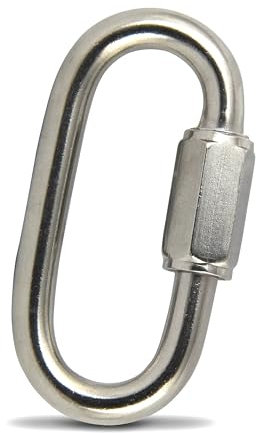 PROTECH 1 Stück Schnellglieder M4 Karabiner 4mm mit Verschluss aus Edelstahl V4A Schraubverbinder Schraubkettenglied A4 Verschlusskarabiner Kettenverbinder