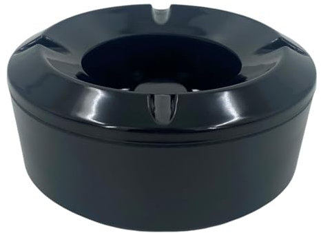 Chabrias Windproof Ashtray Black Melamine 5.75 - Durable Cigarette Ashtray for Pubs and Homes (1)