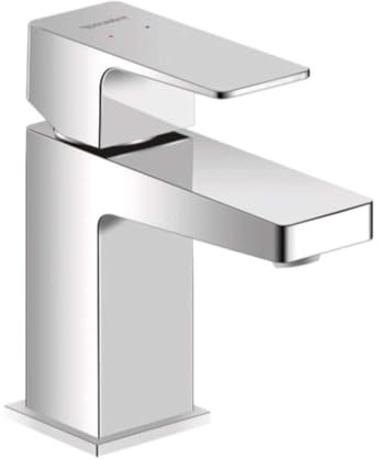 Duravit Manhattan wassersparende Waschtischarmatur, Größe S (Auslauf Höhe 76 mm), Wasserhahn Bad, Armatur Waschbecken, Chrom