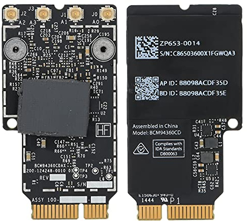 Akozon BCM94360CD Scheda di Rete Wireless 802.11ac, Scheda PCIe B 4.0 Accessoria o Modulo A1418 A1419 2012‑2013 Blu Oo H WiFi iOS 27 Lap op