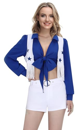 LIKUNGOU Star Football Cheerleader Kostüm Uniform High School Cowgirl Cheerleading Cheer Outfit Frauen (L)