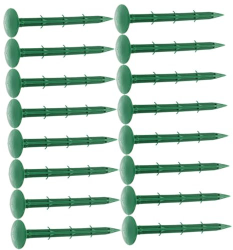 Gogogmee Piquets De Jardin en Plastique Verts 16 Cm pour Toile Anti-Mauvaises Herbes, Lot de 150 Pièces, Fixation Au Sol Polyvalente pour Jardin, Potager Et Bâche De Sol Résistance Aux Intempéries
