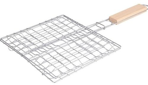 Grillkorb,Fisch-Grillkorb,Grillkorb Fischbräter,Edelstahl Barbecue Grillschale,Tragbarer Edelstahl-Grillkorb,Grillwerkzeug,Grillrost Grill Basket mit Holzgriff,Faltbar,für Fisch,Gemüse,Fleisch