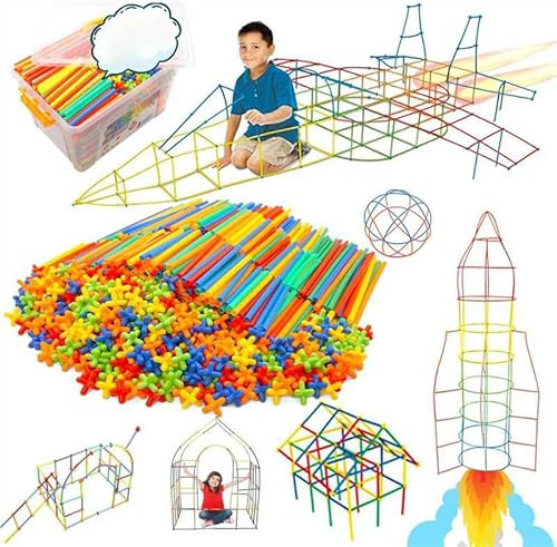 WYSWYG Konstruktionsspielzeug Bausteine 800 Stück- Kreative Verbindungsbausteine Spielzeug für Jungen & Mädchen, STEM Lernspielzeug, Geeignet für Kinder ab 3 4 5 6 7 8 Jahren