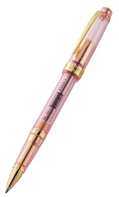 Cross Bailey Light Translucent Kugelschreiber (Kugelschreibermine 8562-1 schwarz, Strichstärke M - medium, dokumentenecht, Kappenmodell, Premium Geschenkverpackung) transluzent rosa Saphir/gold