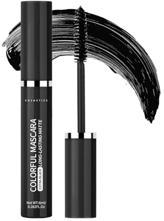 Black Waterproof Mascara, Matte Lengthening Volume, Curved Brush, 8 ml | 1 tube with screw-cap wand, controlled lash-line application, lift and definition, for daily make-up and evening eye looks
