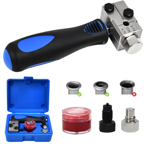 Huucozn Outils D'évasement De Tuyaux De Freins, 3/16 Kit D'évasement de Conduites de Frein pour évasement DIN Universel 4,75 mm Kit Réparation Tuyau De Frein pour Conduites De Frein