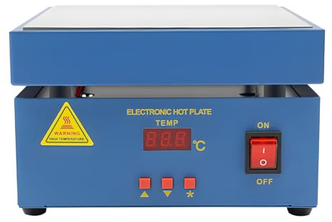 KANBCNG Plaque chauffante électronique à souder 800 W 200 x 200 mm AC 220-250 V - Station de préchauffage - Station de chauffage PCB - Aide à la soudure - Plaque chauffante pour la reconstruction SMD
